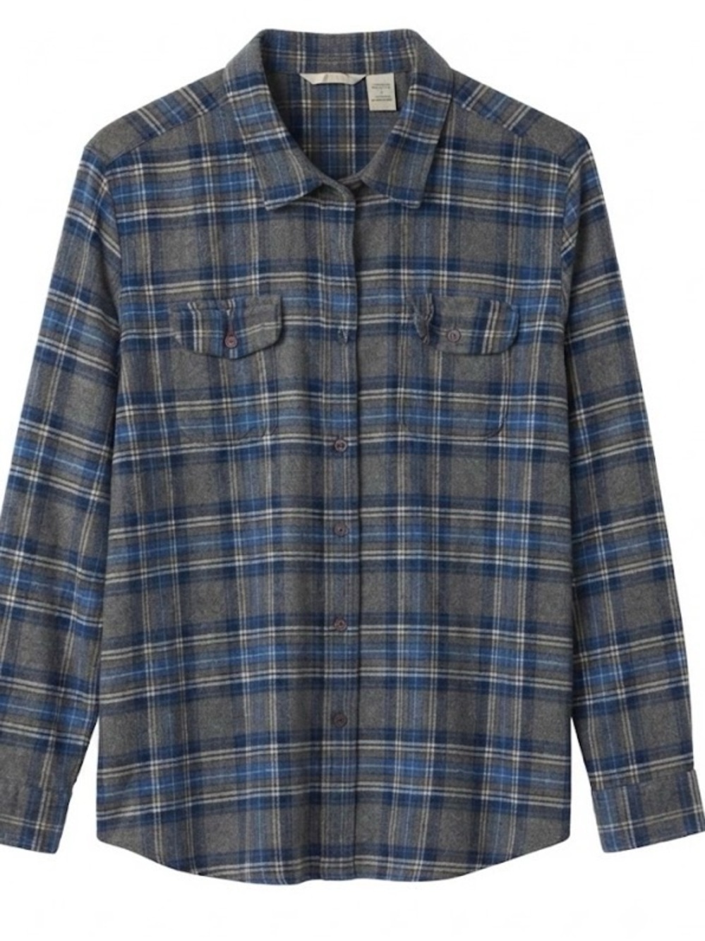 KEREN hart Gray and Blue Plaid Button-Down Shirt